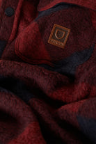 Men's Bowery Arctic Stretch Fleece in the color Adrenaline Rush/Mood Indigo Plaid - Additional Laydown image