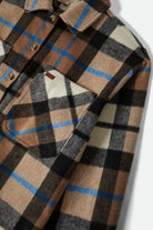 Women's Bowery Women's Soft Brushed Flannel in the color Washed Black/Sand - Additional Laydown image