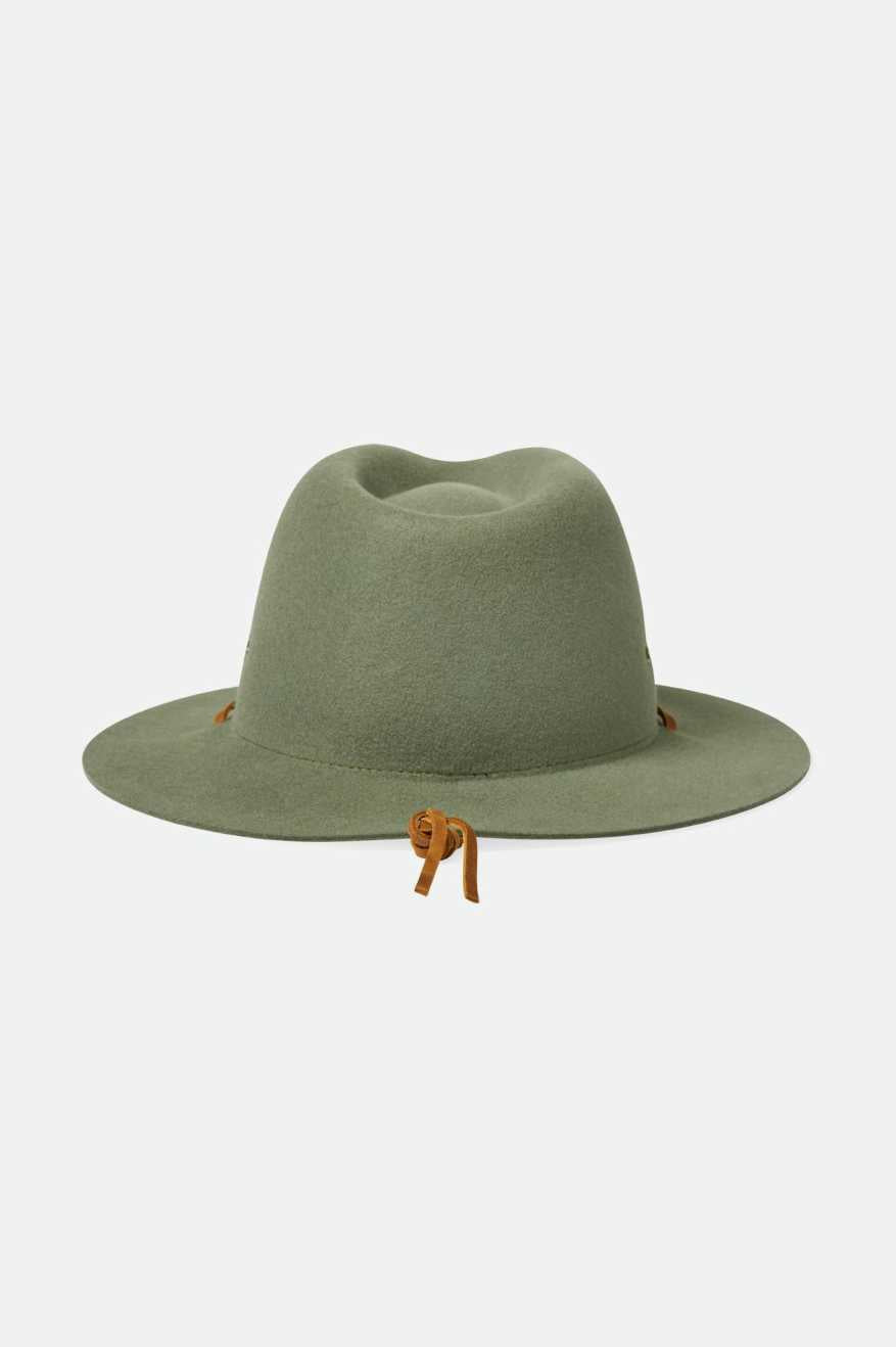 Brixton Unisex Wesley Weather Guard Packable Fedora - Light Moss | Back