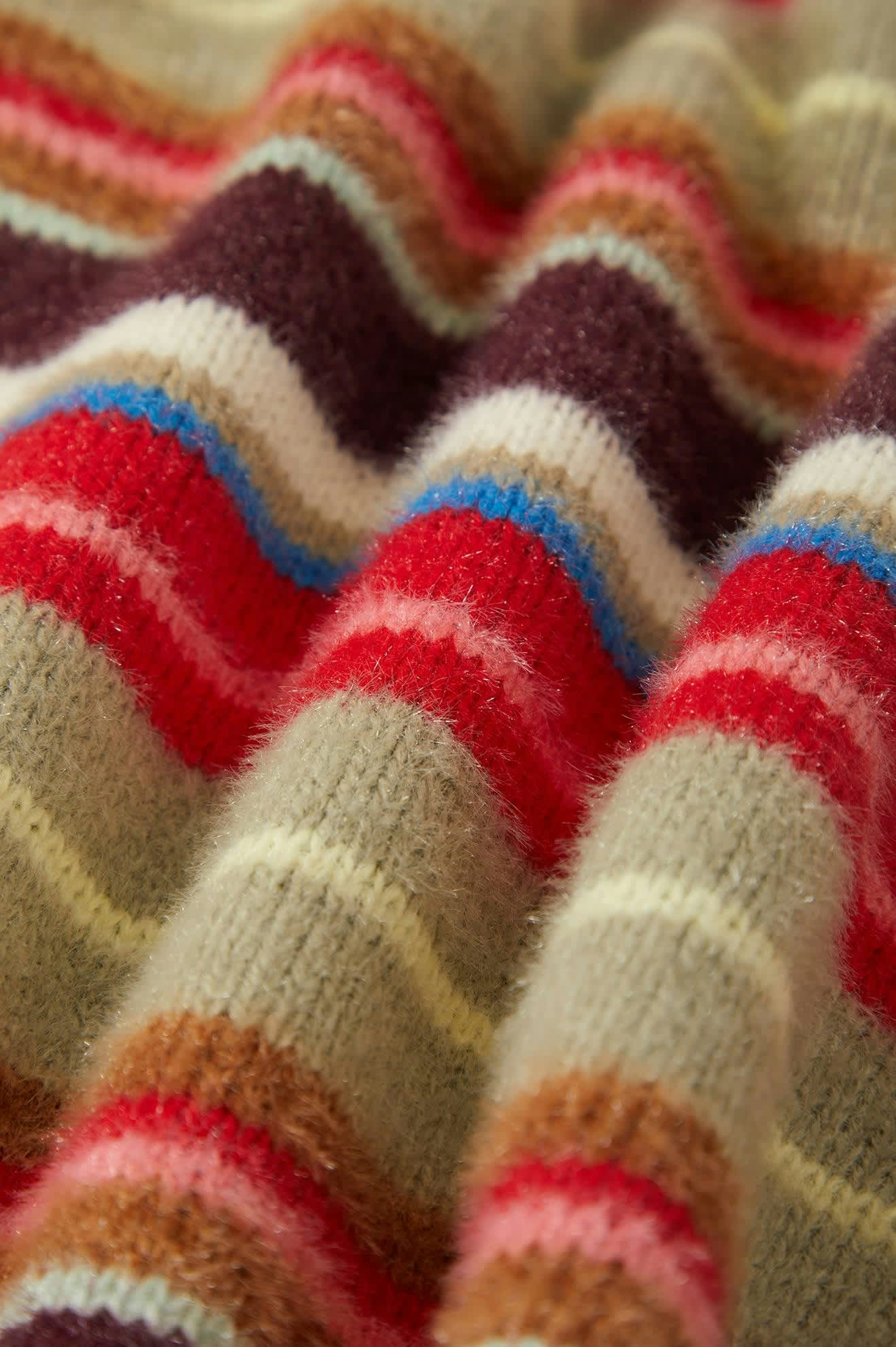 Women's Cozy Crew Sweater in the color Multi Stripe - Additional Laydown image