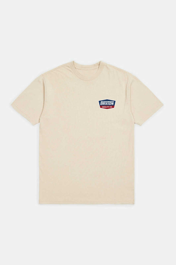 Brixton Men's Regal S/S Standard T-shirt - Cream/Navy | Profile