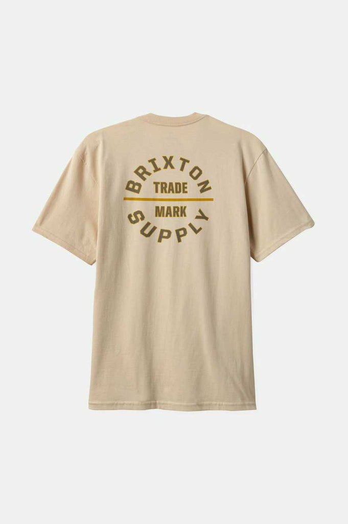 Brixton Men's Oath V S/S Standard T-Shirt - Cream/Grey/Mustard | Back