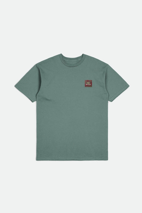 Brixton Men's Alpha Square S/S Standard Tee - Chinois Green/Charcoal/Terracota | Profile