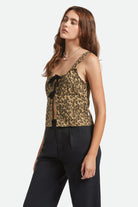 Women's Magnolia Tie Top in the color Brown Cheetah - Women's Side View