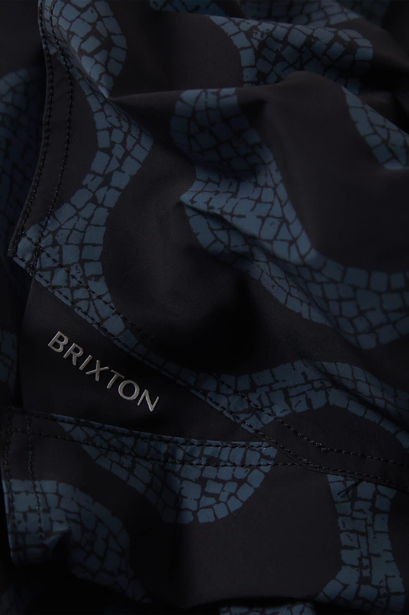 Men's Blitz Boardshort 19" in the color Black/Future Grey Warped Tile - Additional Laydown image