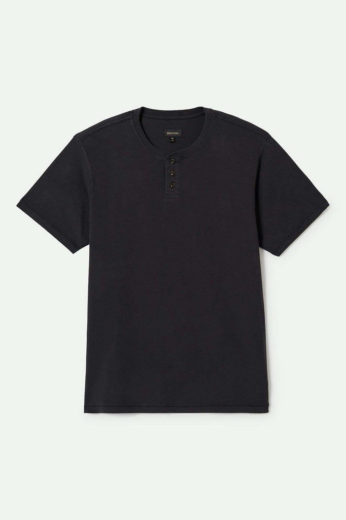 Brixton Men's Vintage Reserve S/S Henley - Black Sol Wash | Main