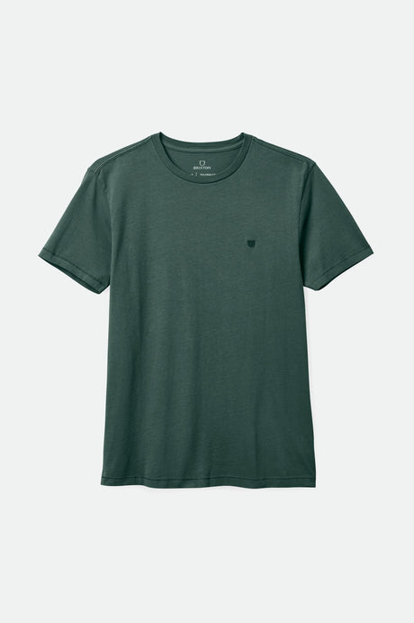 Brixton Men's Vintage Reserve S/S Tee - Trekking Green Sol Wash | Profile