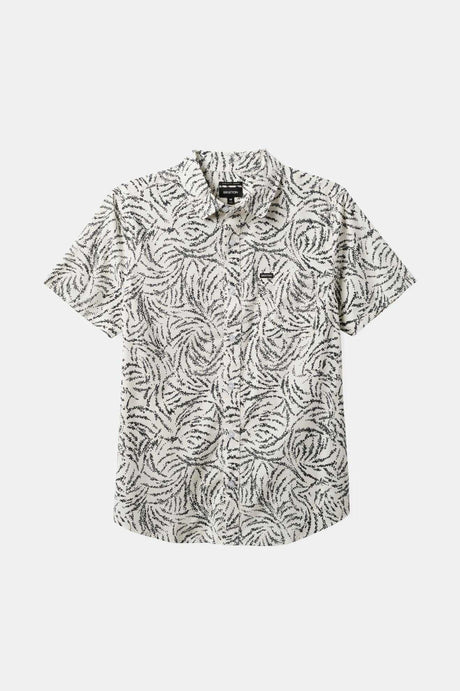 Brixton Men's Charter Print S/S Shirt - Off White/Black Ripple | Profile