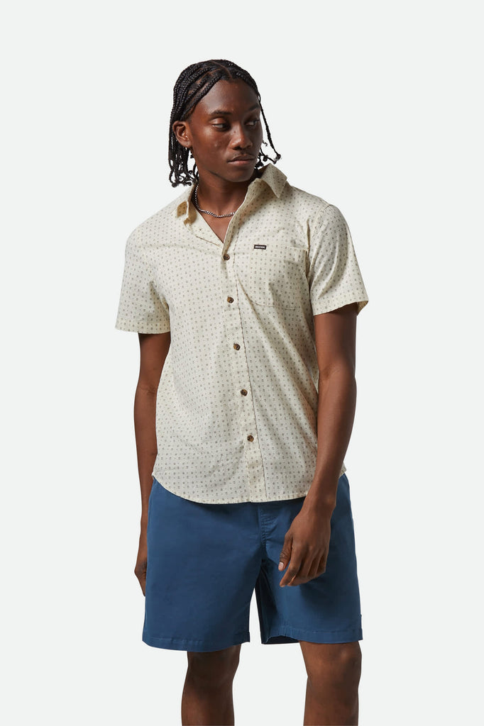 Men's Charter Print S/S Shirt in the color Off White/Micro Floral - Men's Front View