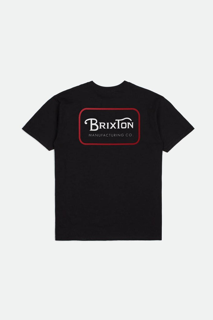 Brixton Men's Grade S/S Standard Tee - Black/Casa Red/White | Back