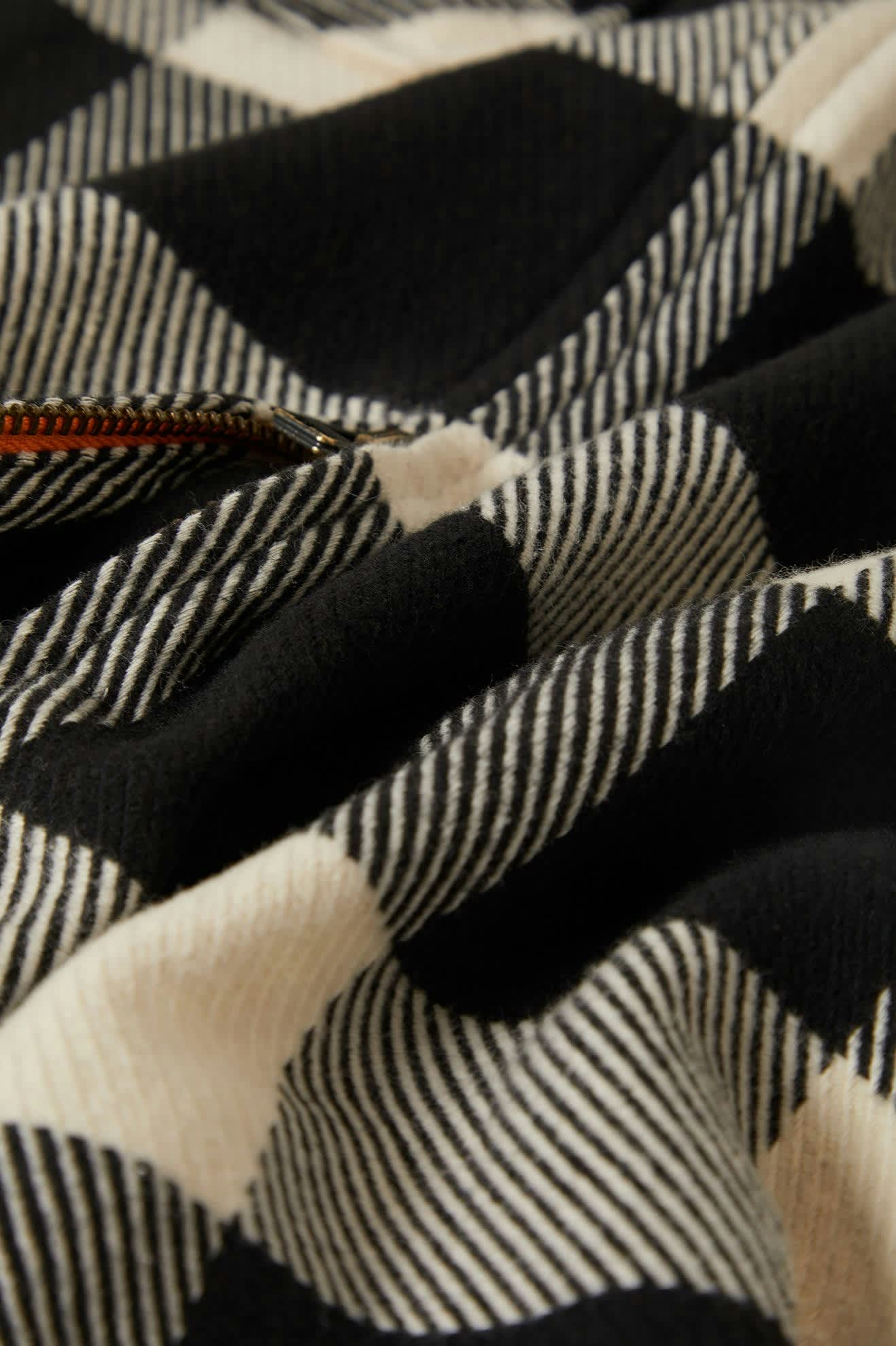 Men's Union Full Zip Flannel in the color Off White/Black - Additional Laydown image