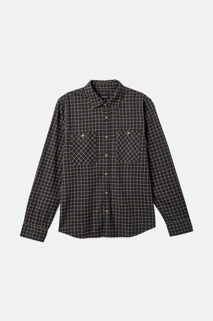 Brixton Savile Stretch L/S Shirt - Washed Black/Window Plaid