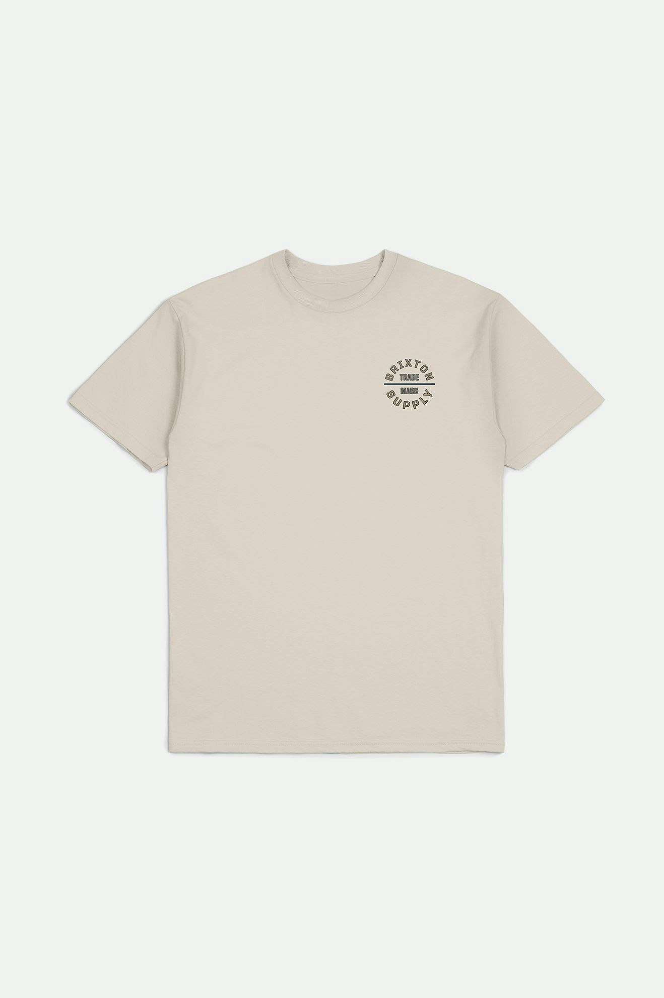 Brixton Men's Oath V S/S Standard T-Shirt - Cream/Tobacco Brown/Navy | Main