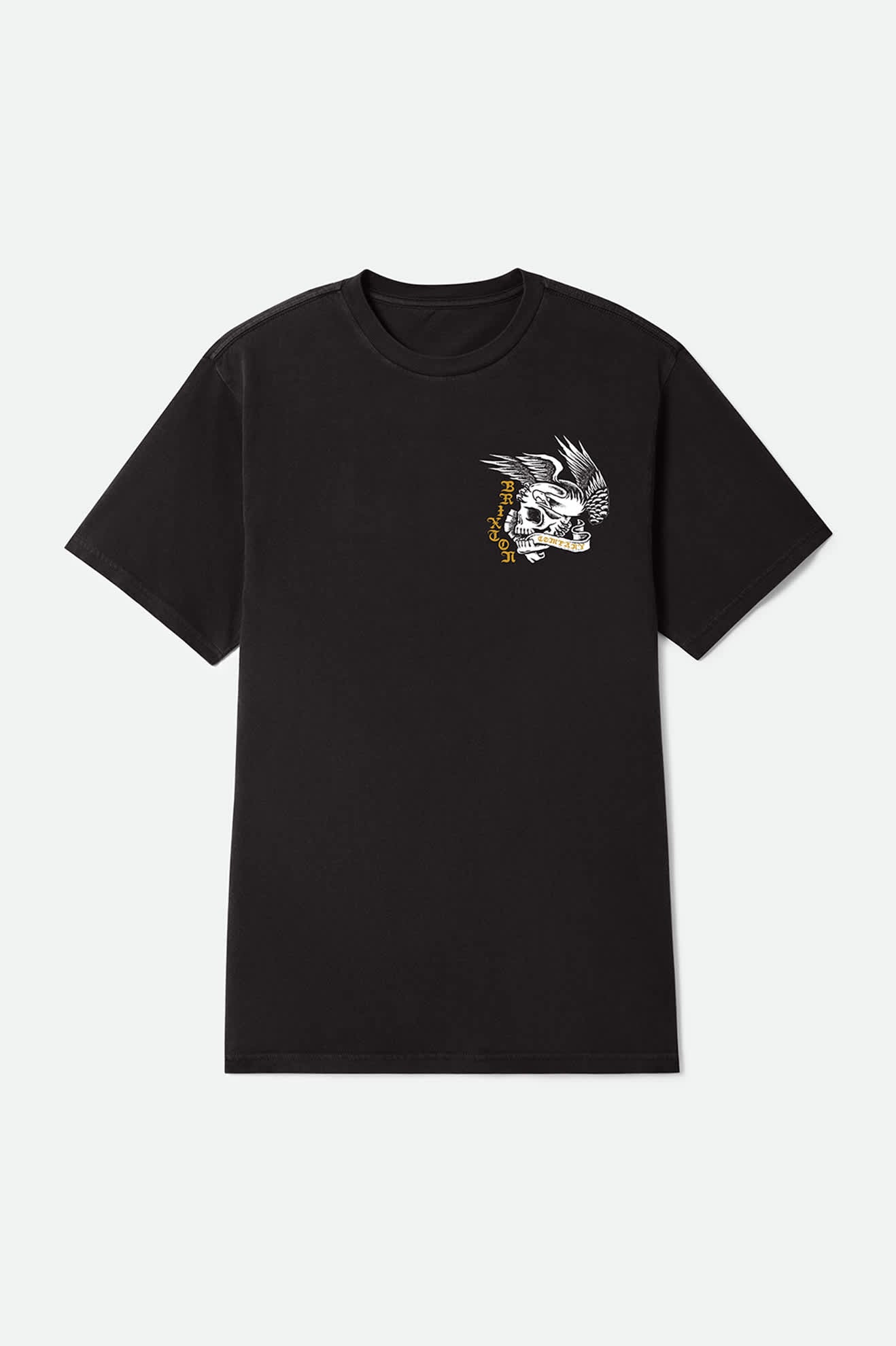 Men's Wolcott Short Sleeve Standard T-Shirt in the color Black Worn Wash - Front Product View