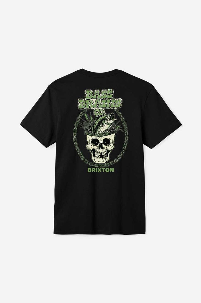 Brixton Men's Bass Brains Skull S/S Standard T-Shirt - Black | Back