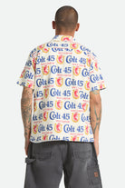 Men's Colt 45 X Brixton Short Sleeve Shirt in the color Multi - Men's Back View