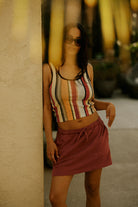 Women's Carefree Organic Garment Dye Cropped Tank in the color Robust Red - Women's Lifestyle image