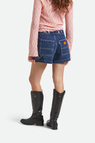 Women's Wrap Skort in the color Rinse Denim - Women's Back View