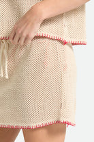 Women's Mini Crochet Skirt in the color Timeless Taupe - Additional Fit image