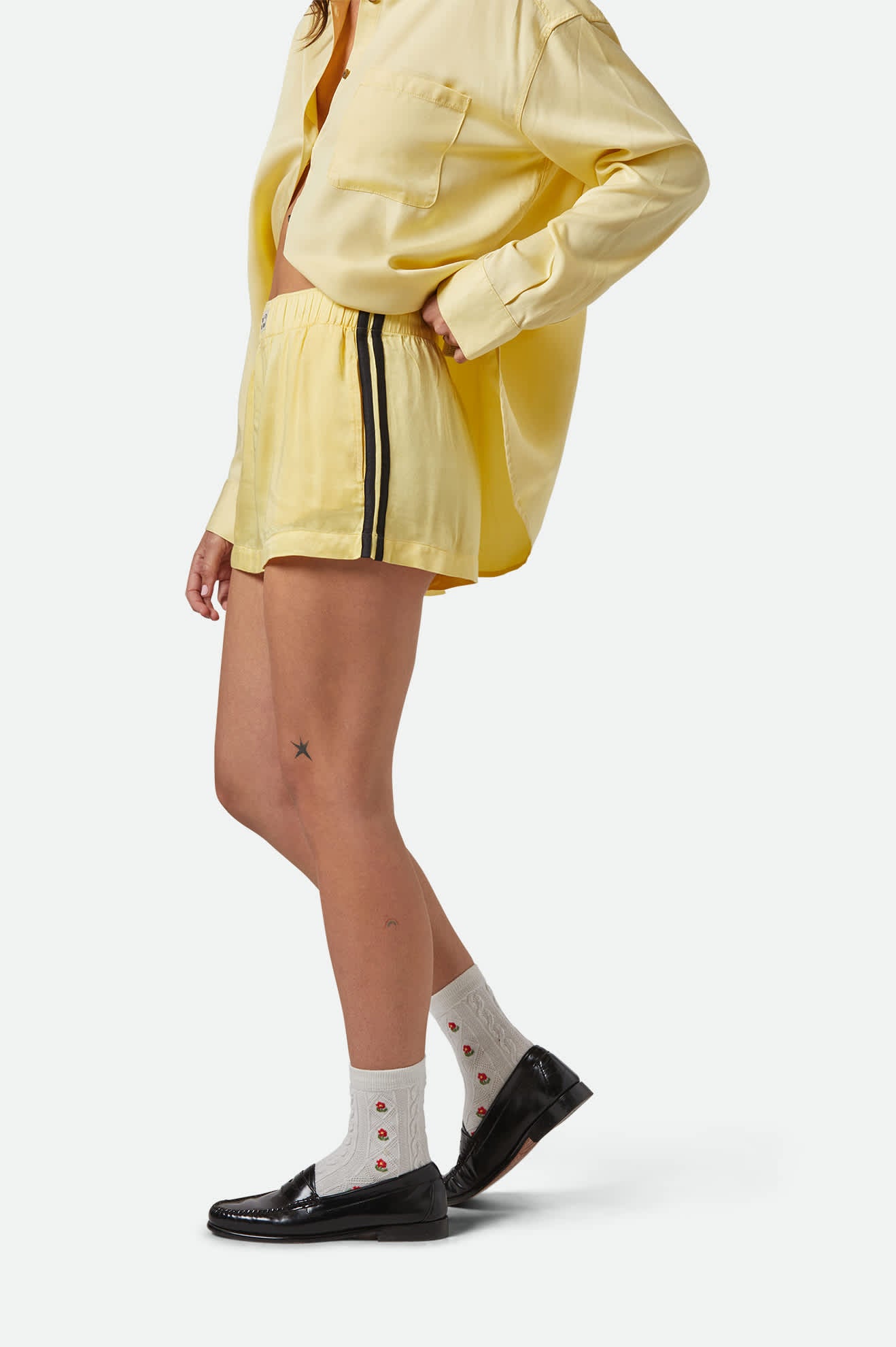 Women's Silky Boxer Short in the color Panna Cotta - Women's Side View