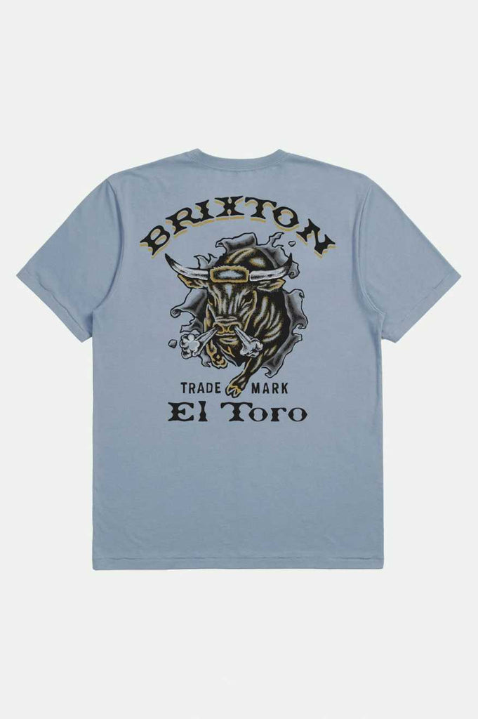 Brixton Men's El Toro S/S Tailored T-Shirt - Dusty Blue | Back