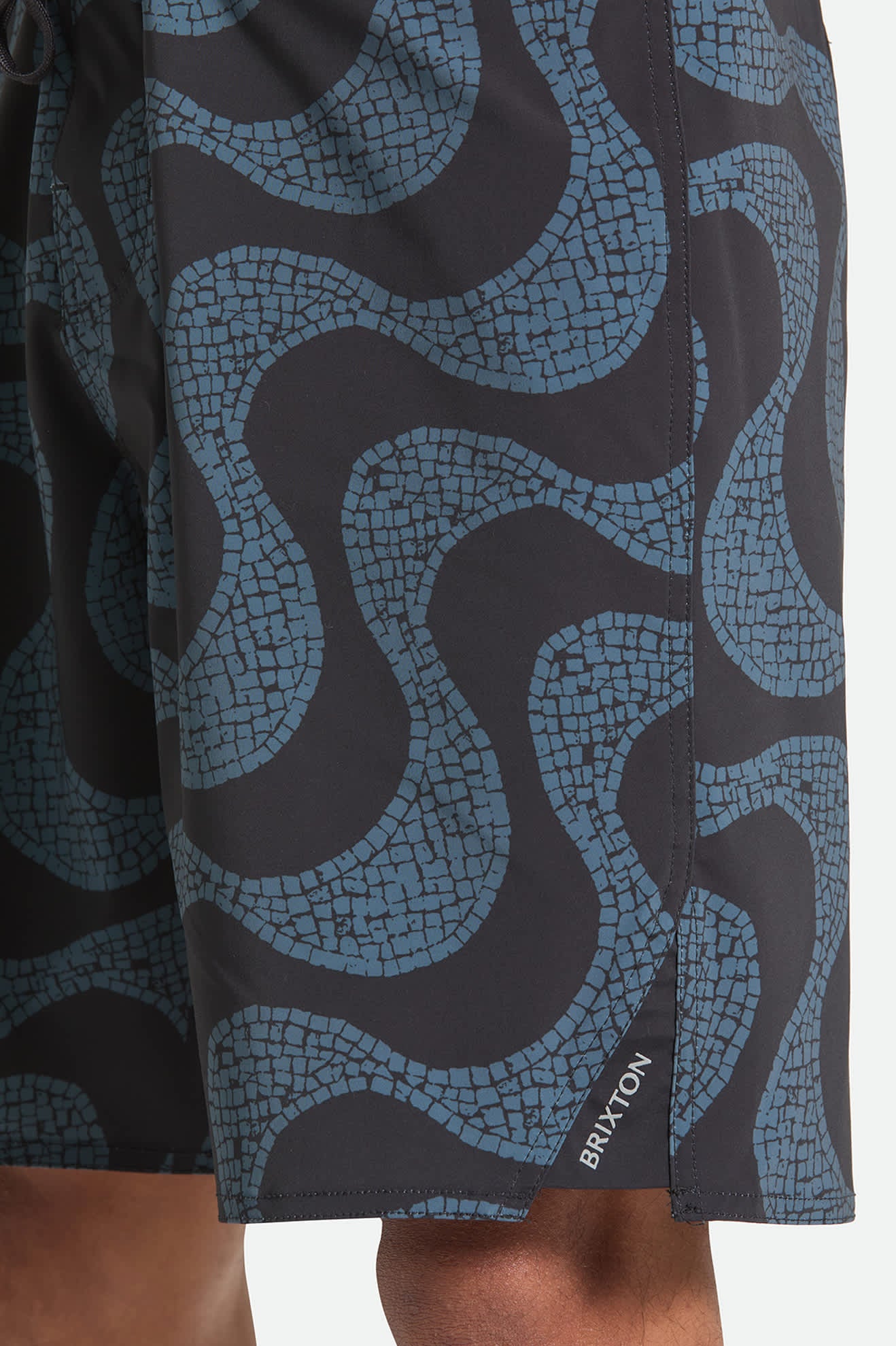 Men's Blitz Boardshort 19" in the color Black/Future Grey Warped Tile - Additional Fit image