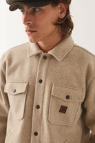 Men's Durham Felted Stretch Jacket in the color Oatmeal - Additional Fit image