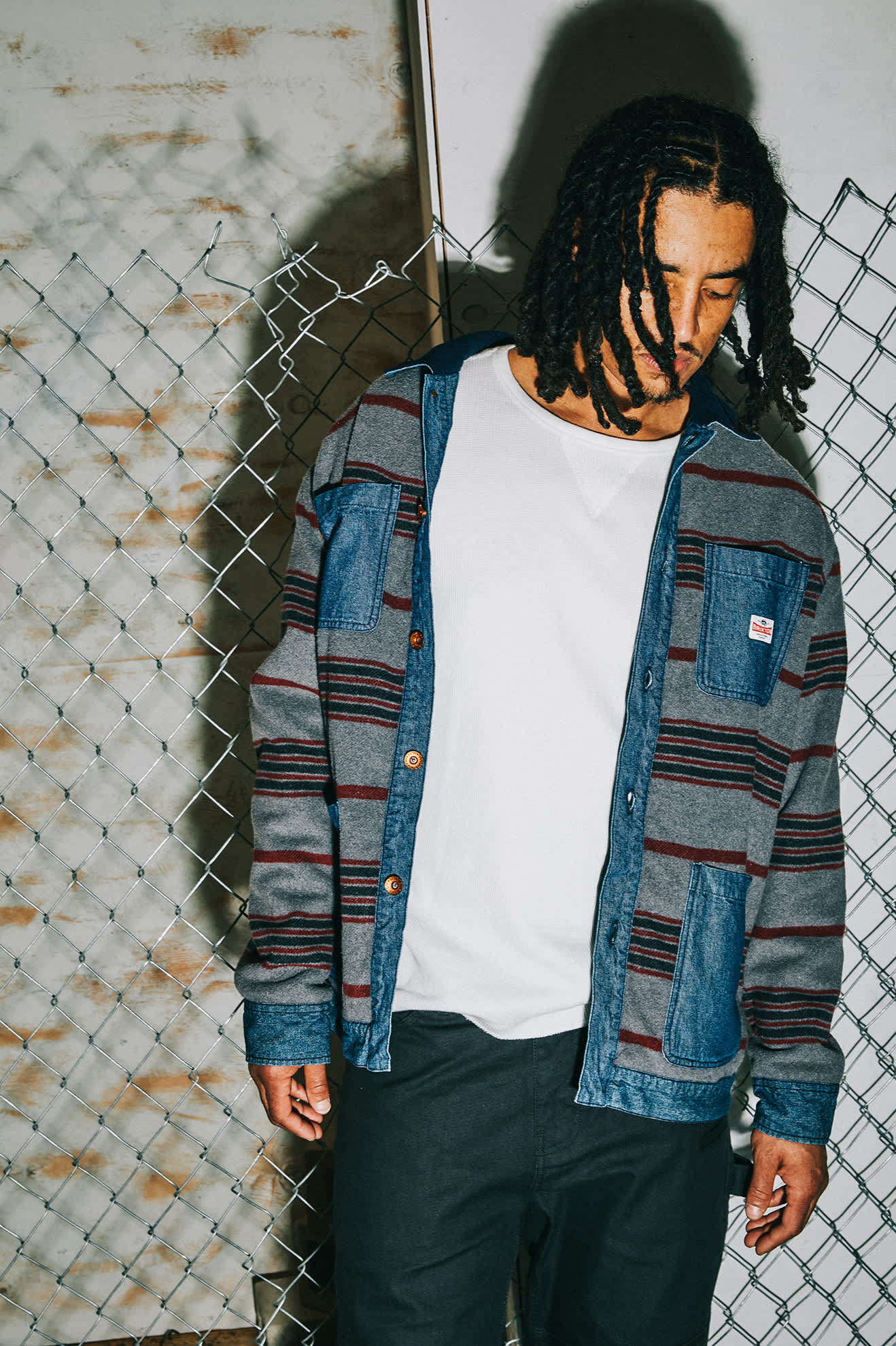 Men's Altered Threads Chore Coat in the color Medium Wash Denim - Men's Lifestyle image