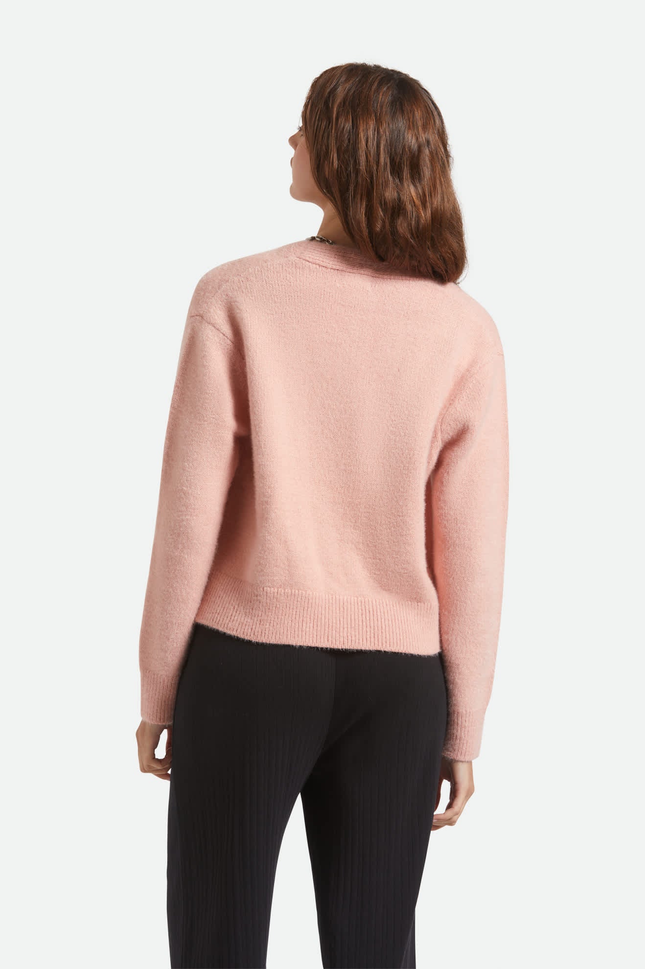 Women's Town Cardigan in the color Mellow Rose - Women's Back View