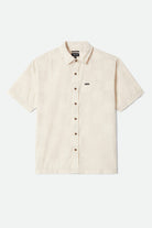 Men's Cru Print Short Sleeve Shirt in the color Whitecap/Geo Checker - Front Product View