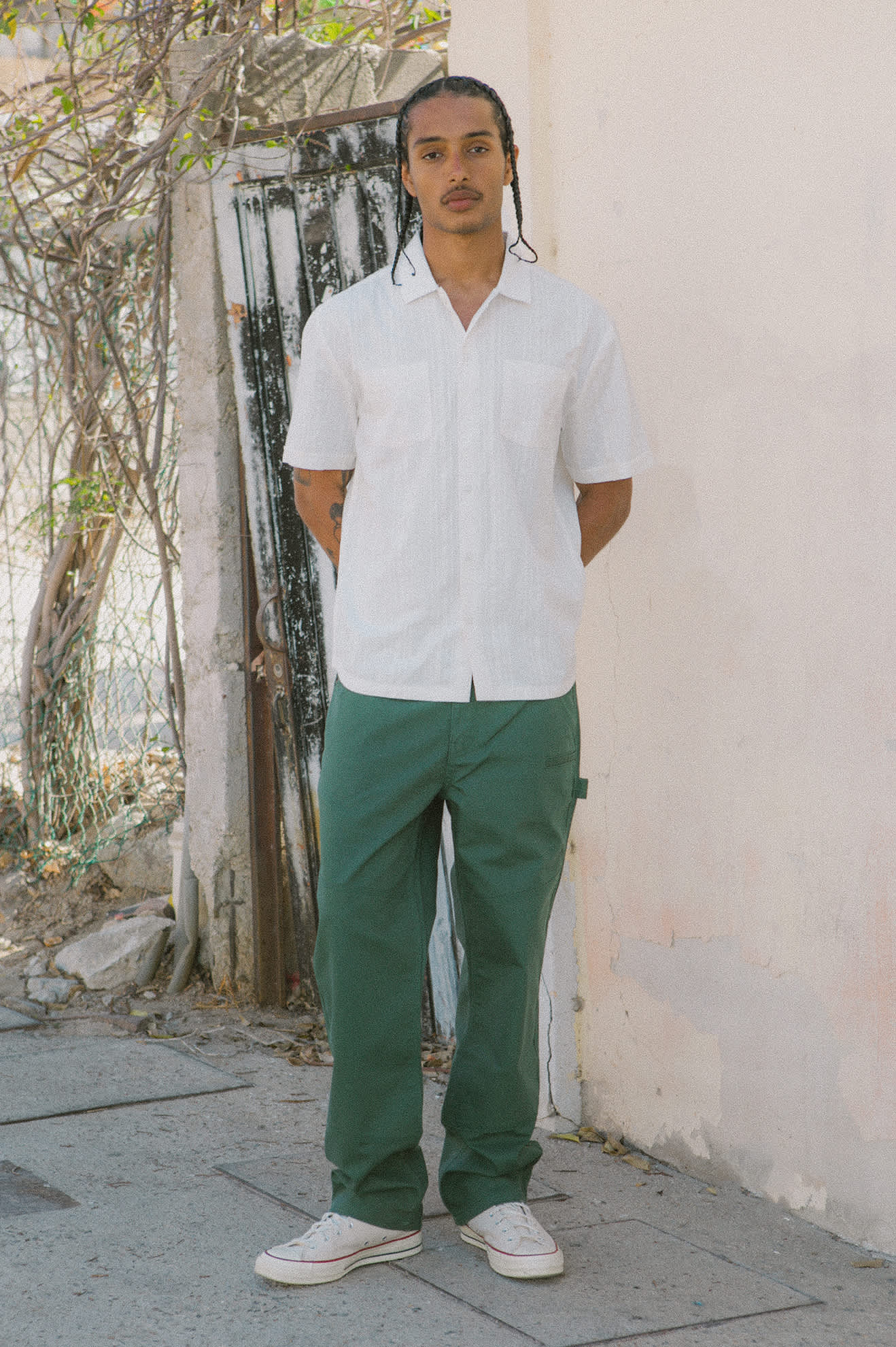 Men's Builders Carpenter Stretch Pant in the color Primary Green - Men's Lifestyle image