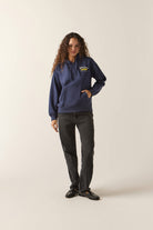 Women's High Speed Hoodie in the color Washed Navy - Women's Front View