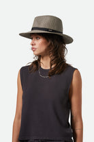 Women's Carolina Straw Packable Travel Hat in the color Black/Natural - Women's Side View