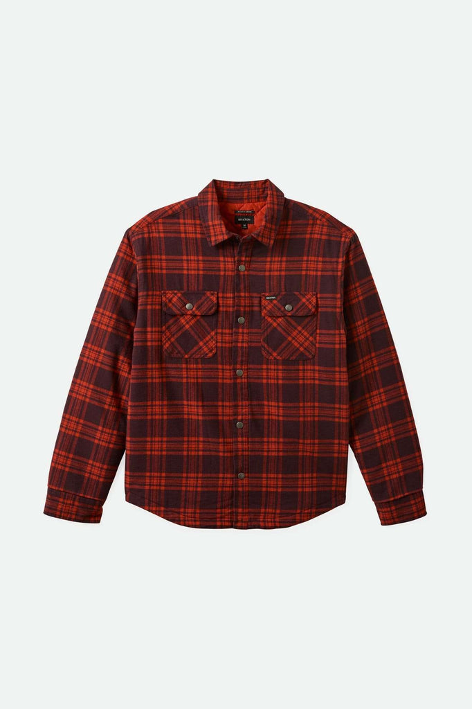 Brixton Men's Bowery Quilted L/S Flannel - Bright Red/Mahogany | Main