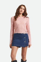 Women's Dolly Slim L/S Knit T-Shirt in the color Mellow Rose - Women's Front View