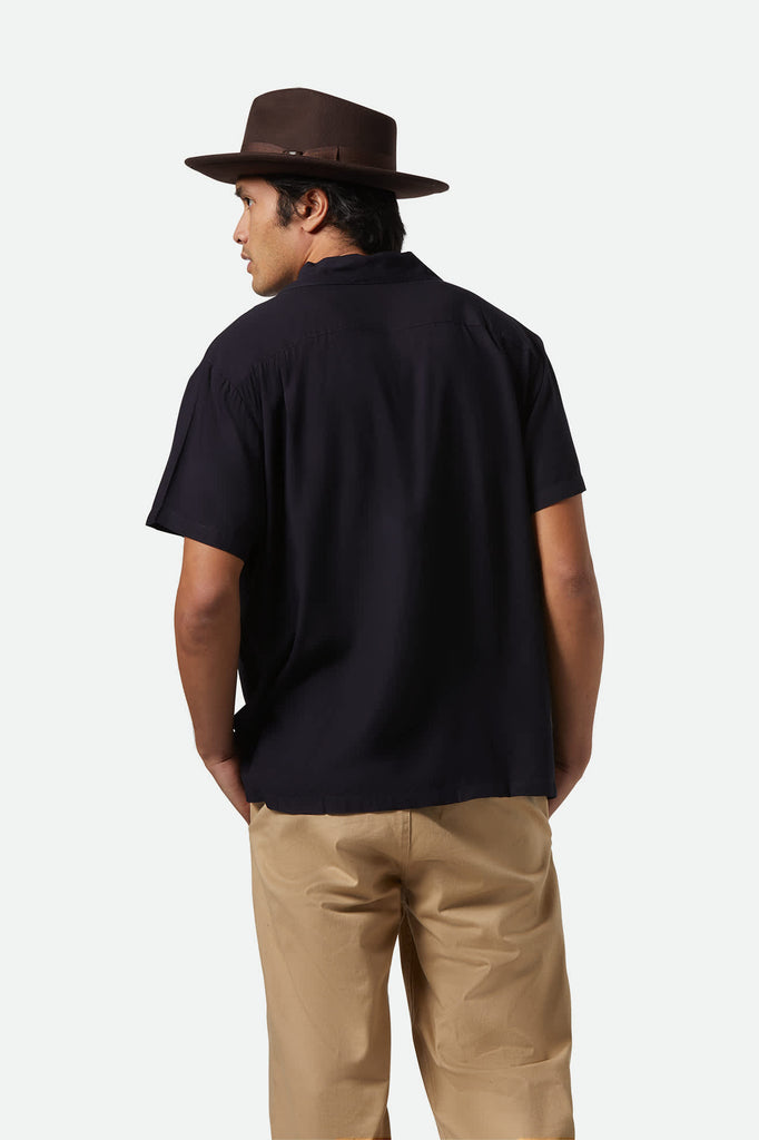 Men's Bunker S/S Camp Collar Shirt in the color Black - Men's Featured View