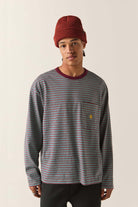 Men's Century Knit Top in the color Ultra Marine Stripe - Men's Front View