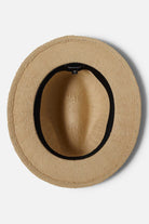 Unisex Roma Straw Fedora in the color Natural/Black - Additional Laydown image