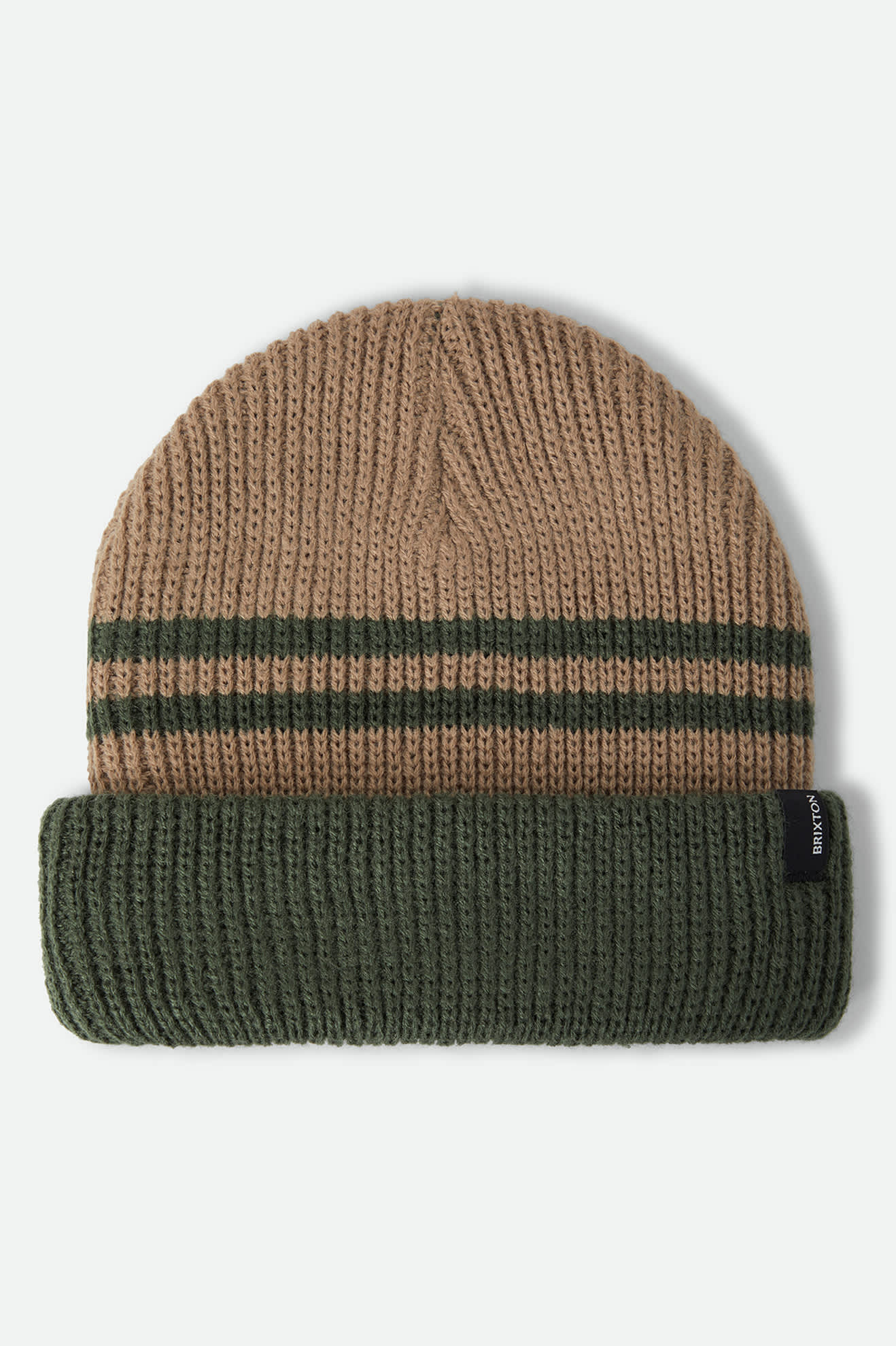 Unisex Chunky Heist Beanie in the color British Khaki/Dark Olive - Front Product View