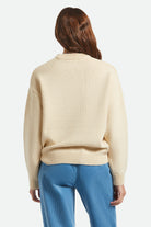 Women's Brixton Ranching Club Crew Sweater in the color Whitecap - Women's Back View