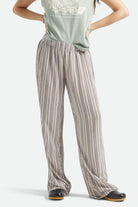 Women's The Alley Lounge Pant in the color Worn In Robust Red Stripe - Women's Front View