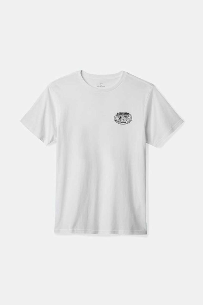 Brixton Men's Bass Brains Swim S/S Standard T-Shirt - White/Black | Profile