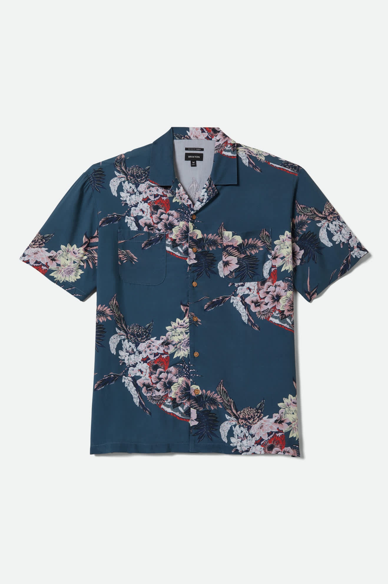 Men's Bunker Vacation Short Sleeve Camp Collar Shirt in the color Midnight Blue - Front Product View