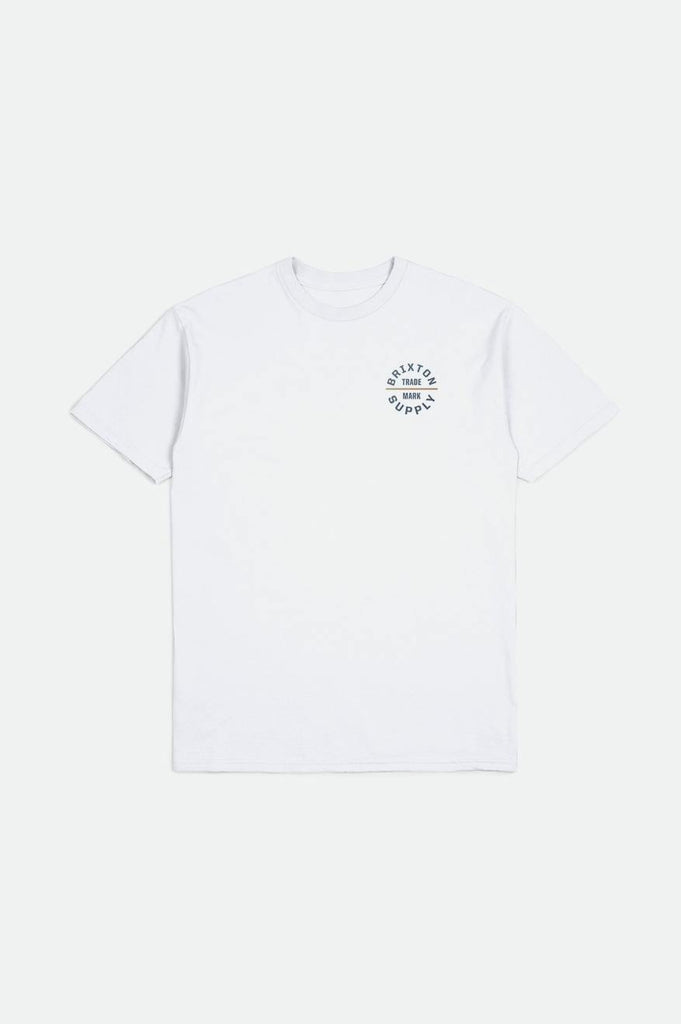 Brixton Oath V S/S Standard Tee - White/Flint Blue/Sand