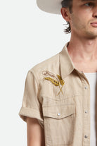 Men's Ford S/S Western Shirt in the color Khaki - Additional Fit image