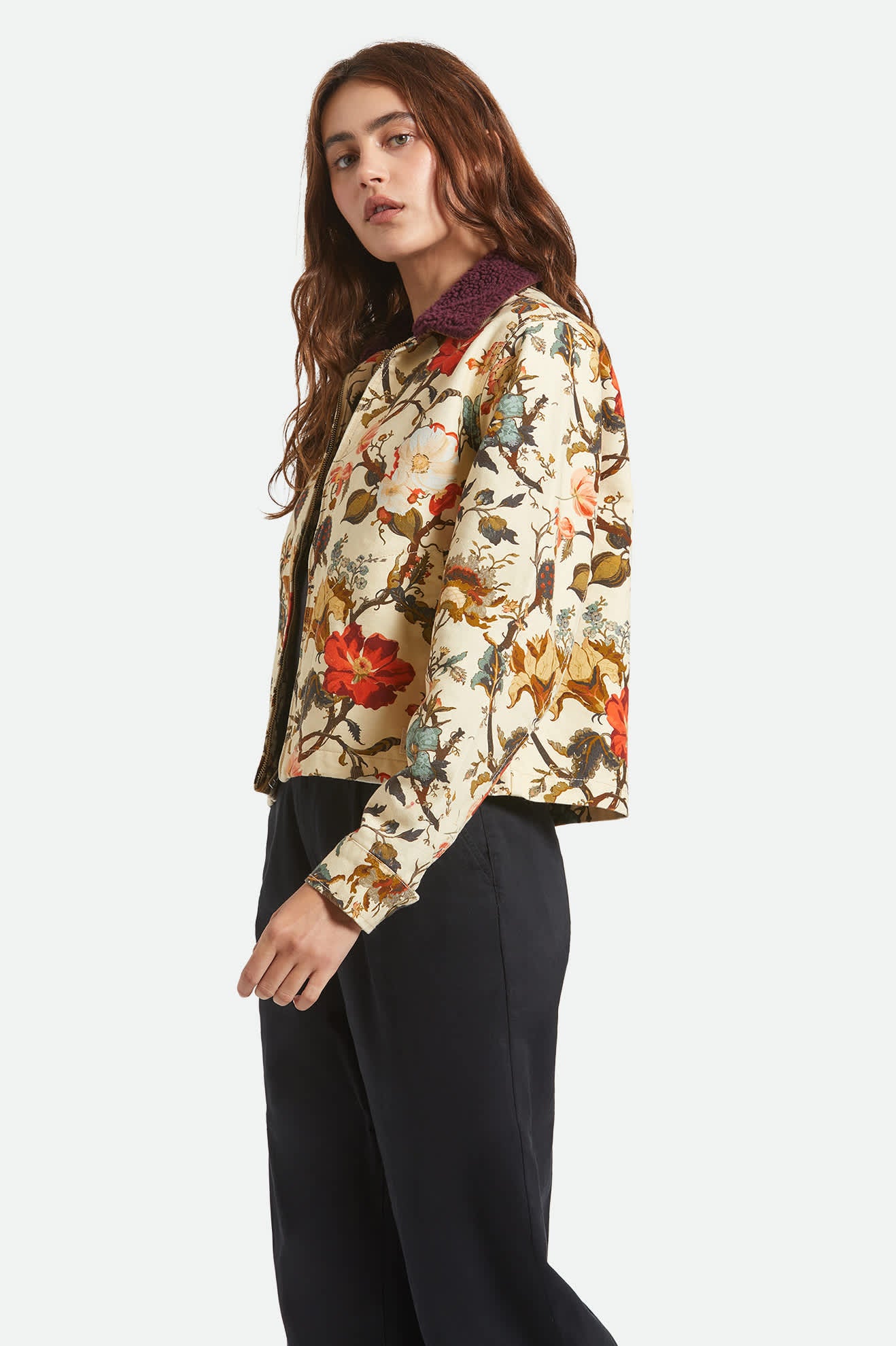 Women's Mechanics Women's Garage Zip Jacket in the color Botanical Floral - Women's Side View
