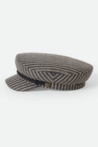 Unisex Fiddler Lightweight Fisherman Cap in the color Black/Natural Straw - Additional Laydown image