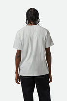 Men's Embroidered Heavyweight S/S Pocket T-Shirt in the color Heather Grey Ash - Men's Back View