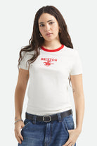 Women's Pegasus Slim Crew T-Shirt in the color Vintage White - Women's Front View