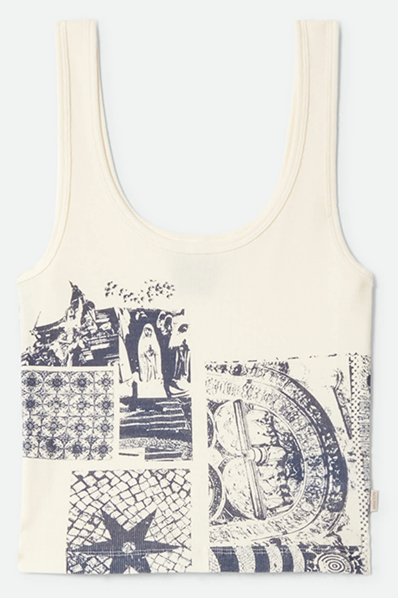 Women's Collage A-Tank in the color Off White - Front Product View